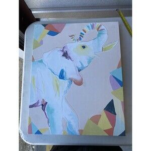 Colorful Elephant Canvas Wall Art 16x20 Modern Geometric Abstract Decor